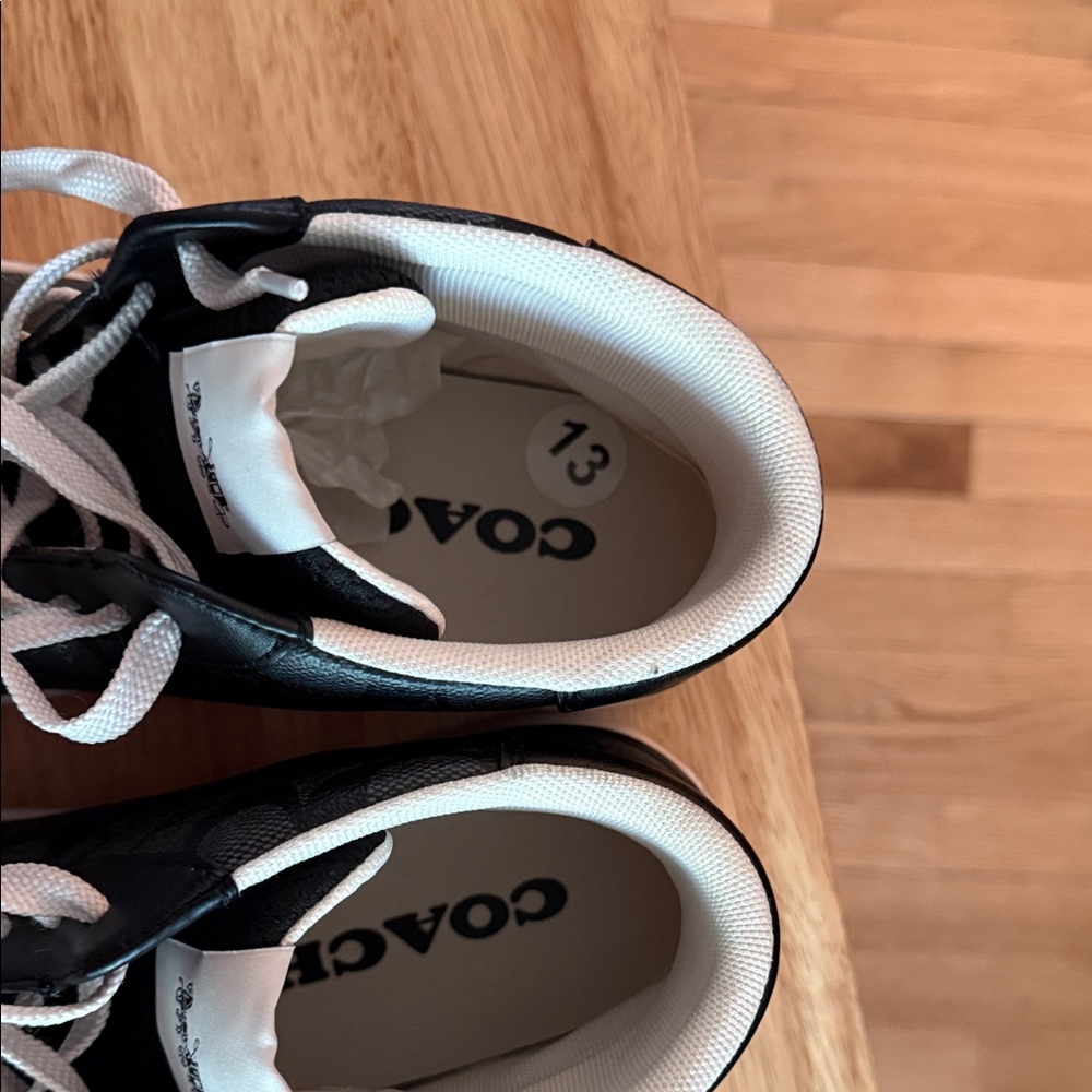 Coach Black and White Monogram Athletic Shoes - Picture 6 of 7